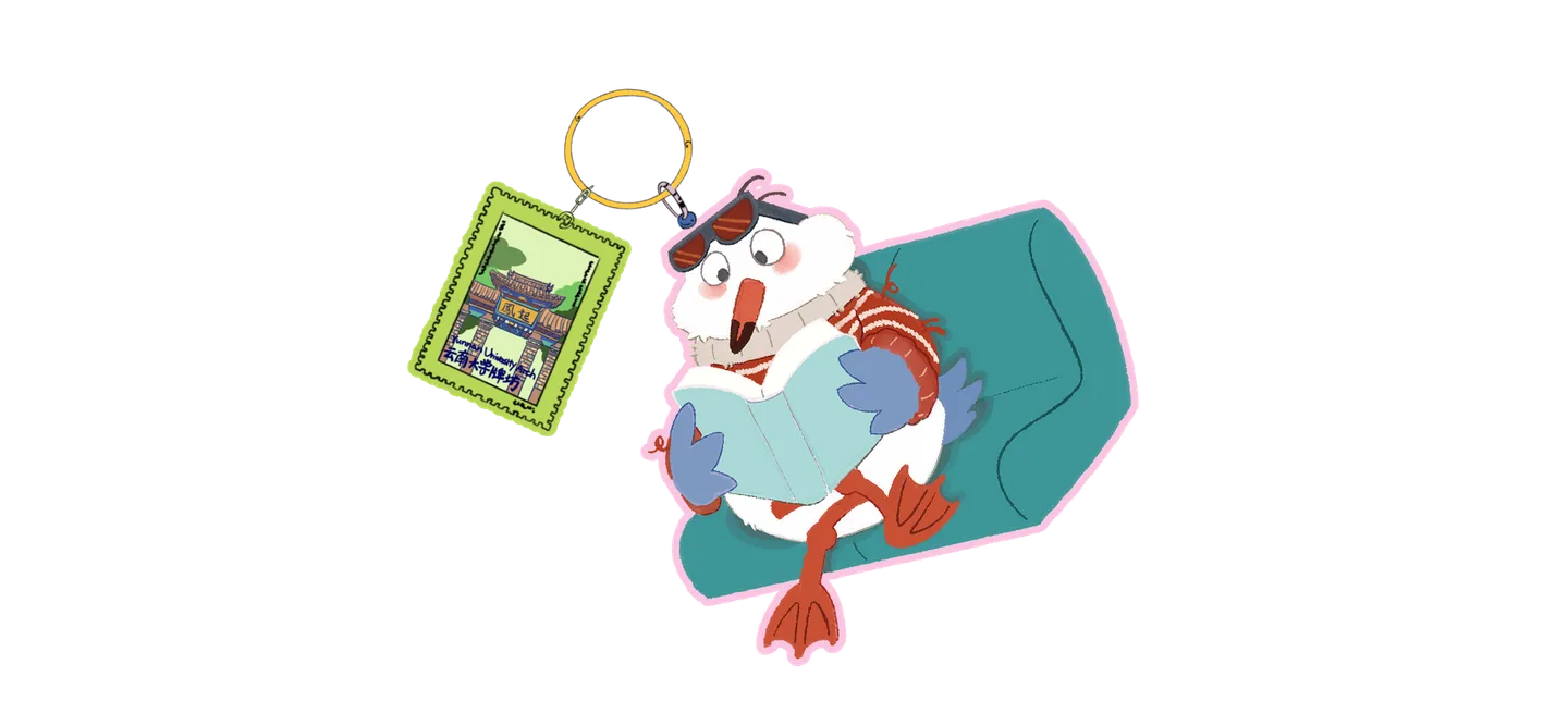 Seagull holding a keyring